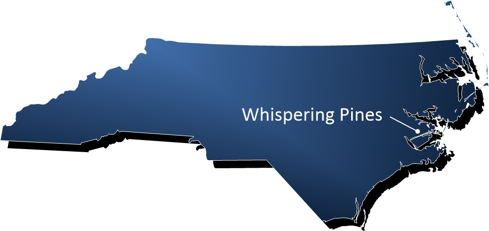 Whispering Pines on the map
