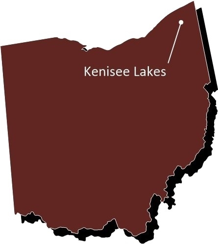 Kenisee Lakes on the map copper burned