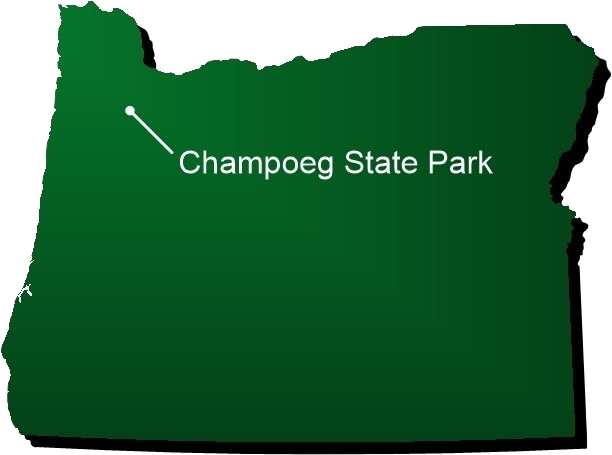 Champoeg on the map burned