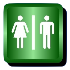 Restroom Symbol burned