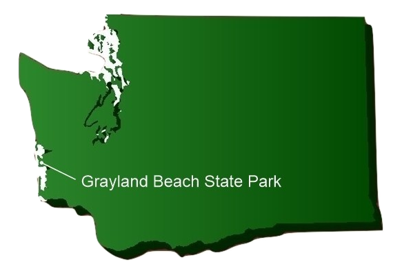 Grayland Beach on the map burned
